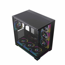 Acegeek Mercury R425X RGB ATX Computer Case 7x Fans Included, Up to 360mm Radiator & 10x Fan Support, Dual Side Full Tempered Glass, 0.7mm SPCC Material, USB 3.0, USB 2.0 x2, HD Audio, Black
